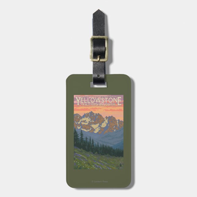 Spring Flowers - Yellowstone National Park Luggage Tag (Front Vertical)