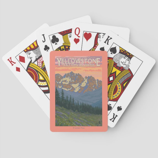 Spring Flowers - Yellowstone National Park Playing Cards (Back)