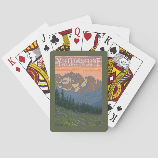 Spring Flowers - Yellowstone National Park Playing Cards (Back)
