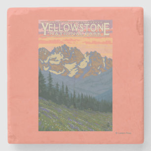 Spring Flowers - Yellowstone National Park Stone Coaster