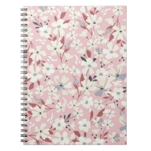 Spring flowery pattern. Seamless floral background Notebook