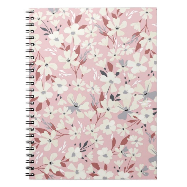 Spring flowery pattern. Seamless floral background Notebook (Front)