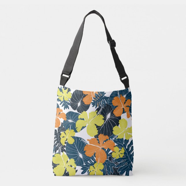 Spring Flowery: Vintage Floral Texture Crossbody Bag (Front)