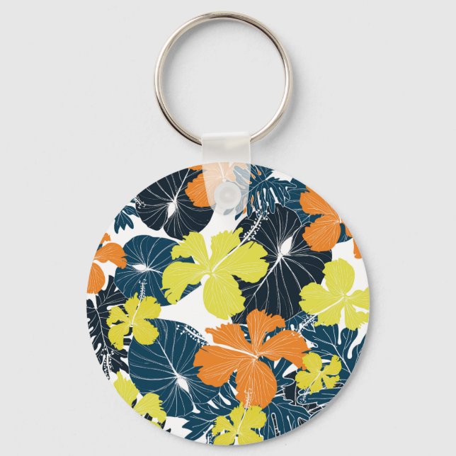 Spring Flowery: Vintage Floral Texture Keychain (Front)