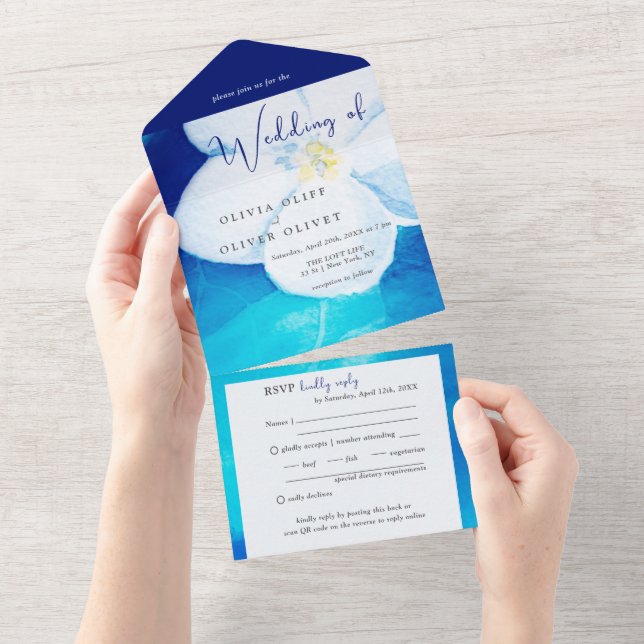 Spring Fondness Wedding All In One Invitation (Tearaway)