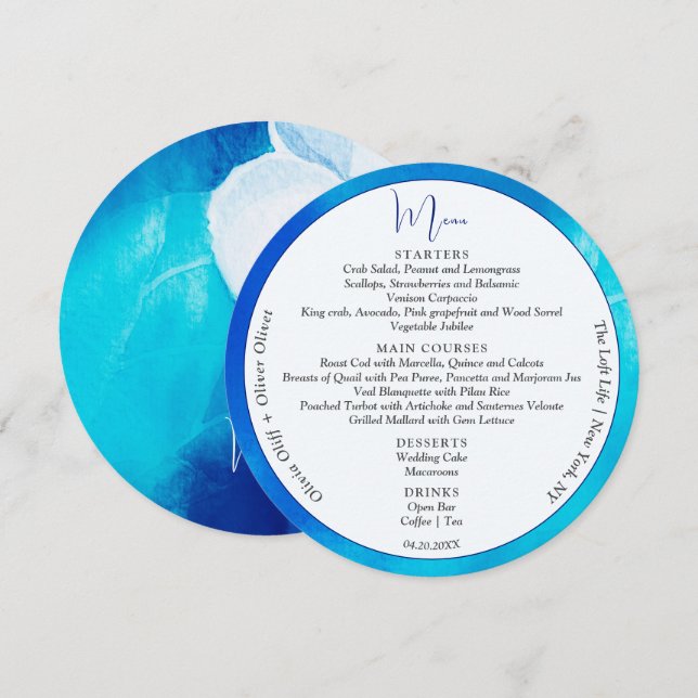 Spring Fondness Wedding Circle Menu (Front/Back)