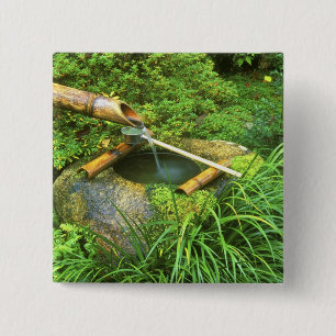 Spring for Tea Ceremony, Sanzen-in Temple, 2 Inch Square Button