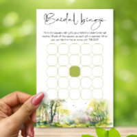 Spring Forest bridal shower bingo game