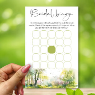 Spring Forest bridal shower bingo game
