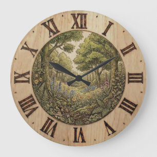 Spring Forest Wall Clock – Wooden Nature Decor