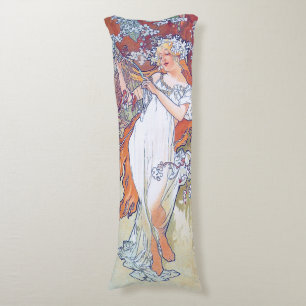 Spring (Four Seasons), Alphonse Mucha Body Pillow