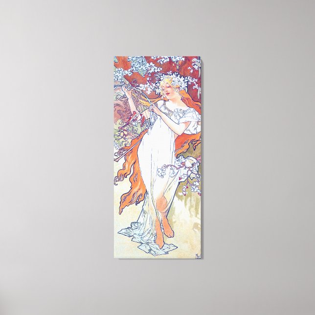 Spring (Four Seasons), Alphonse Mucha Canvas Print (Front)