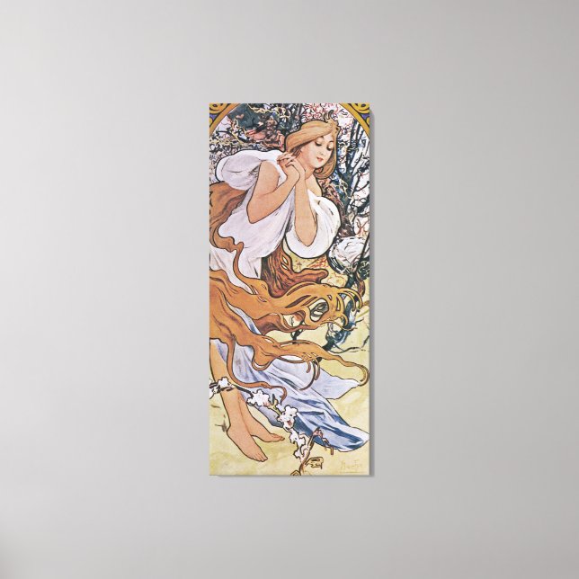 Spring (Four Seasons), Alphonse Mucha Canvas Print (Front)