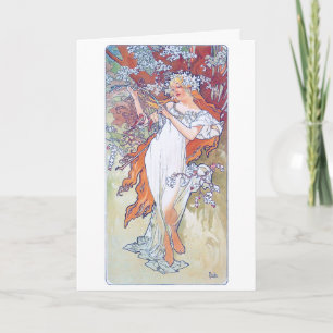 Spring (Four Seasons), Alphonse Mucha Card