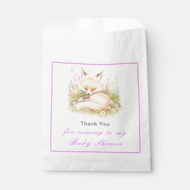 Spring Fox Baby Shower Favour Bag (Front)