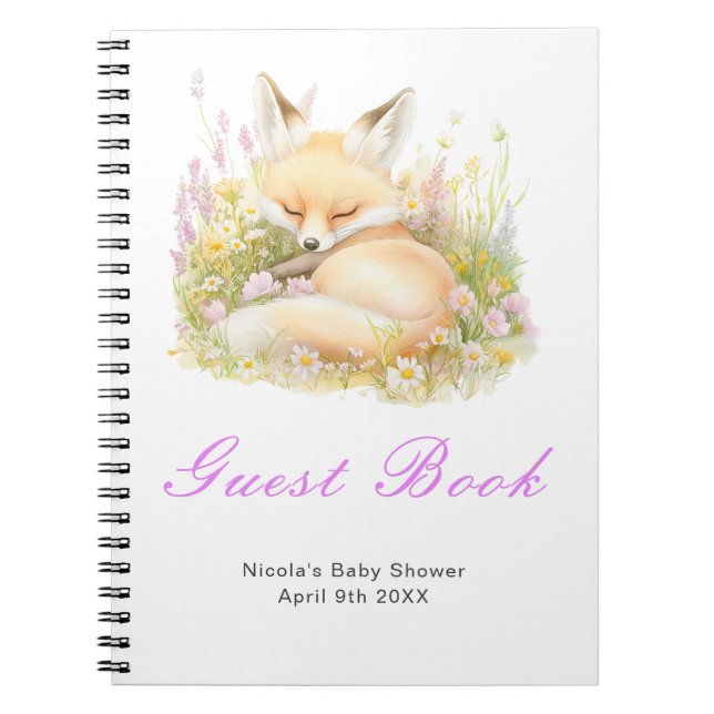 Spring Fox Baby Shower Guest Book (Front)