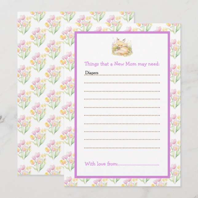 Spring Fox Baby Shower Invitation (Front/Back)