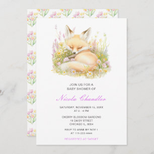 Spring Fox Baby Shower Invitation
