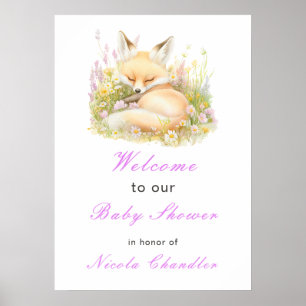 Spring Fox Baby Shower Poster