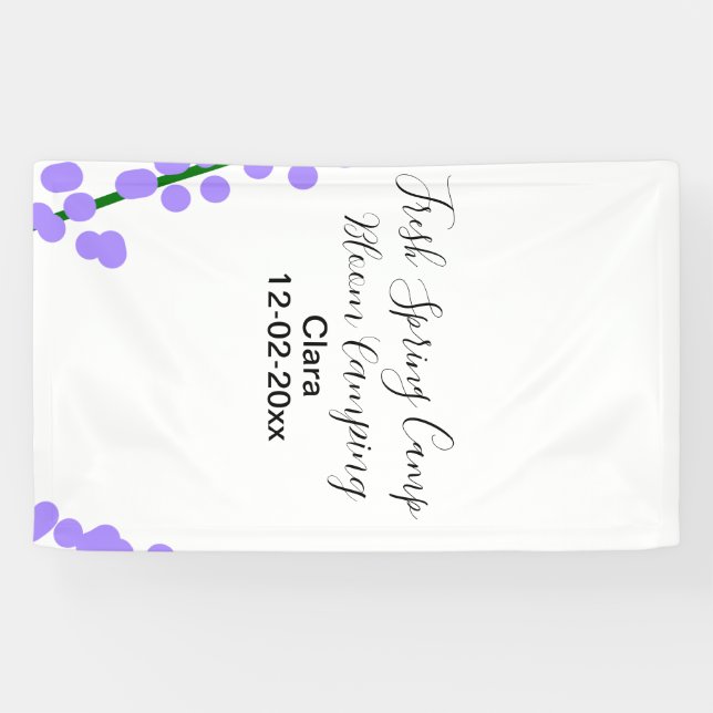 Spring fresh camping lavender flowers name date si banner (Horizontal)