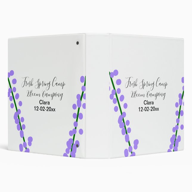 Spring fresh camping lavender flowers name date si binder (Background)