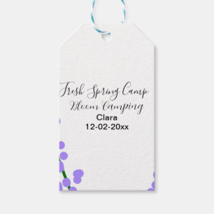Spring fresh camping lavender flowers name date si gift tags