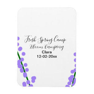 Spring fresh camping lavender flowers name date si magnet