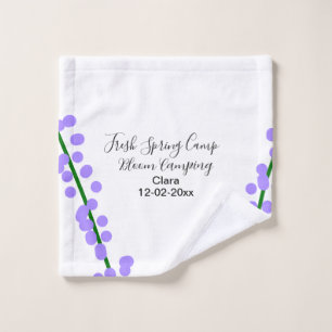 Spring fresh camping lavender flowers name date si wash cloth