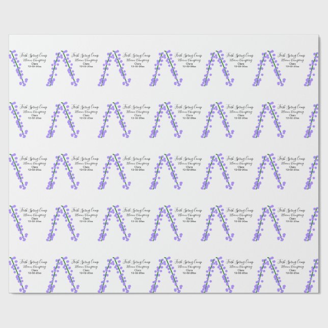 Spring fresh camping lavender flowers name date si wrapping paper (Flat)