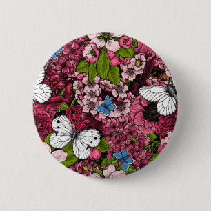 Spring garden 2 2 inch round button