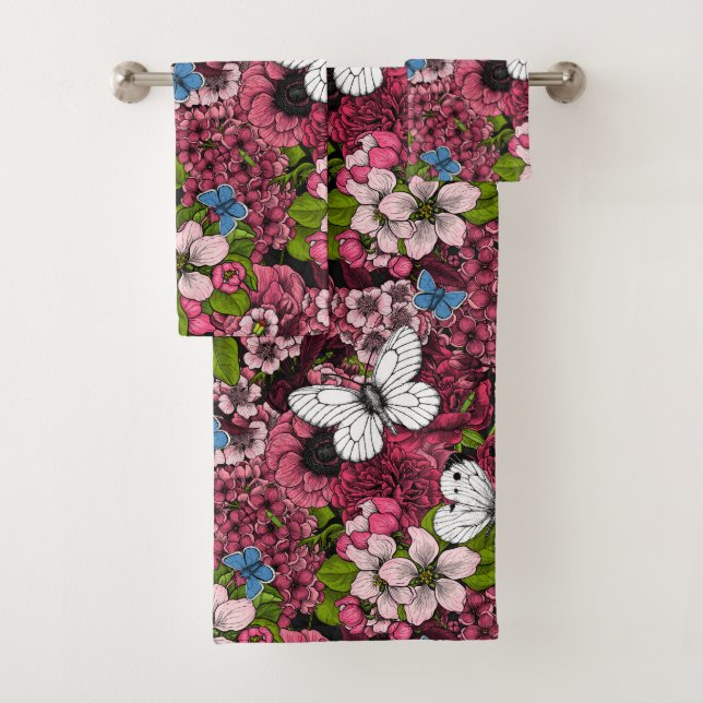 Spring garden 2 bath towel set (Insitu)