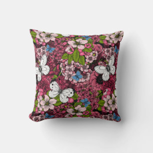 Spring garden 2 throw pillow
