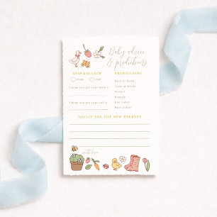 Spring Garden Baby Advice Predictions Game Card