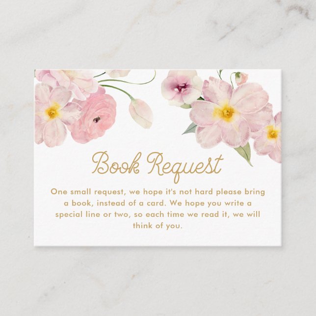 Spring Garden Baby Shower Books for Baby Enclosure Card (Front)