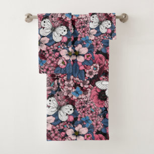 Spring garden bath towel set