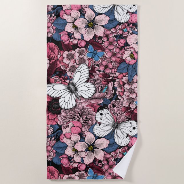 Spring garden beach towel (Front)