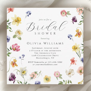 Spring Garden Blooms Floral Bridal Shower  Invitation
