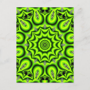 Spring Garden, Bright Abstract Lime Green Postcard