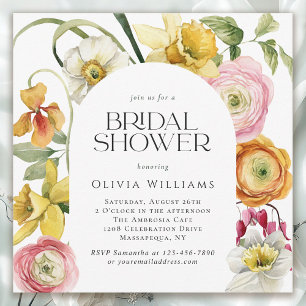 Spring Garden Bright Floral Bridal Shower  Invitation
