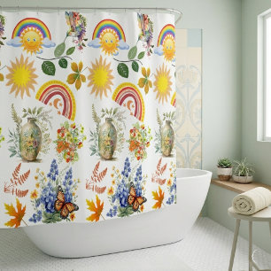 Spring Garden Butterfly Rainbow Sunshine Greenery 