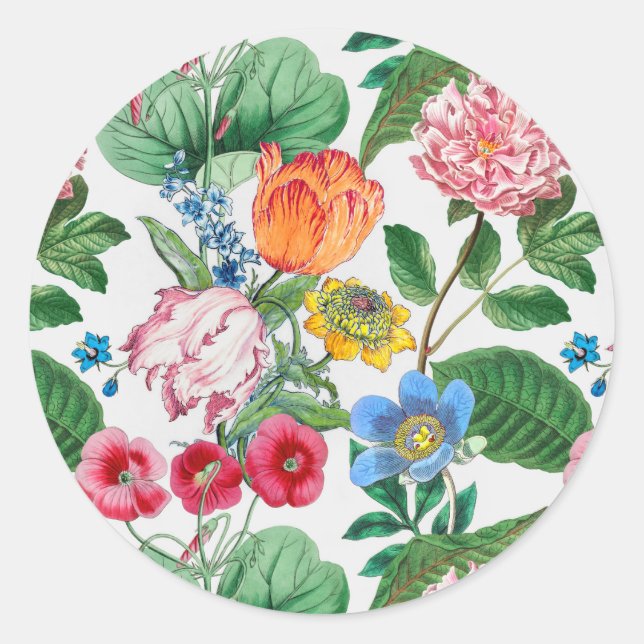 Spring garden classic round sticker (Front)