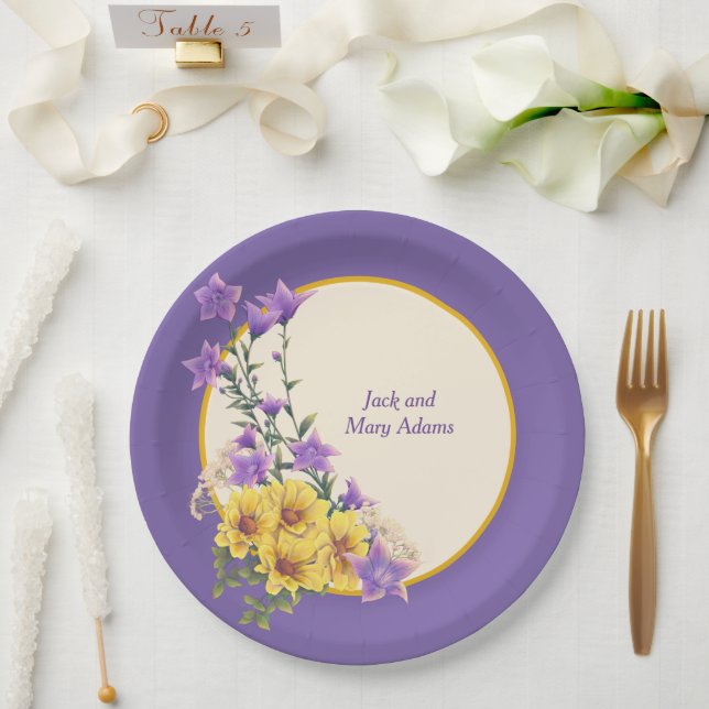 Spring Garden Collection Cream Paper Plate (Wedding)