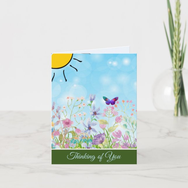Spring garden customizable note card (Front)
