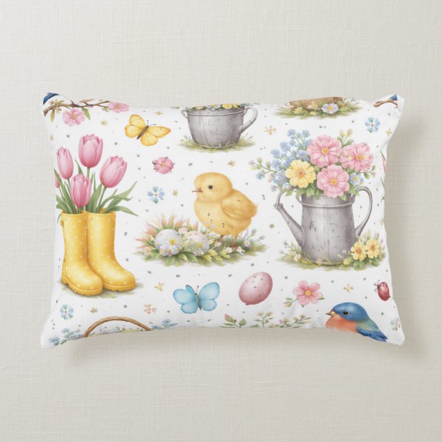 Spring Garden Easter  Accent Pillow (Front)