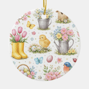 Spring Garden Easter  Ceramic Ornament