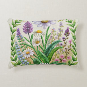Spring Garden Embroidery Pillow Design – Chamomile