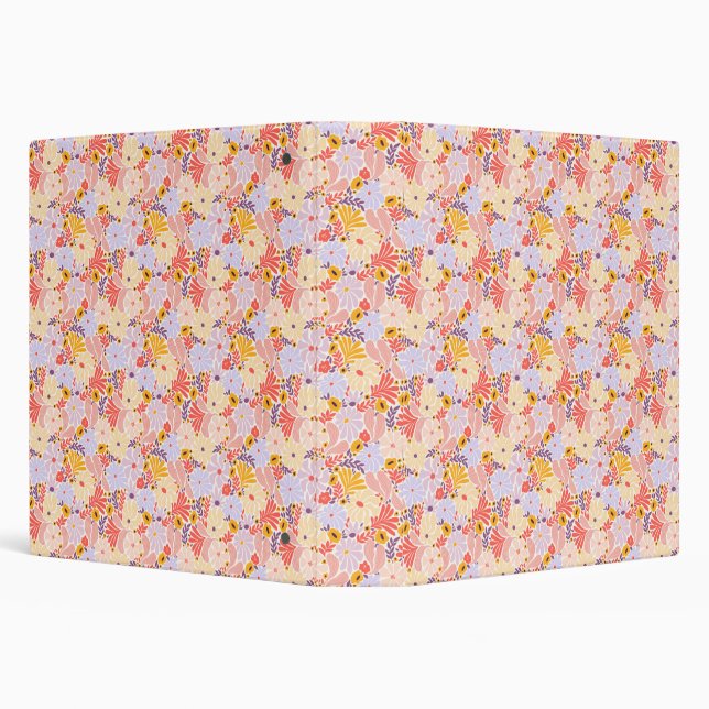 Spring Garden Floral 3-Ring Binder | Pastel Flower (Background)