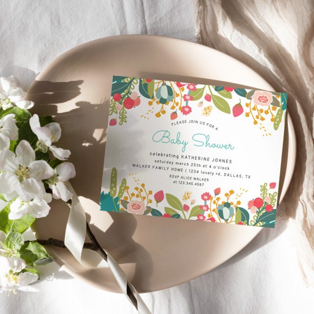 Spring Garden Floral Baby Shower Invitation (Creator Uploaded)