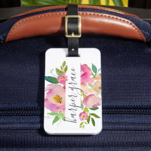 Spring Garden Floral Personalized Luggage Tag
