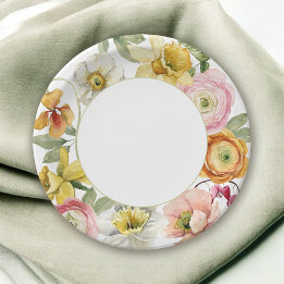Spring Garden Floral Stylish Party Paper Plate